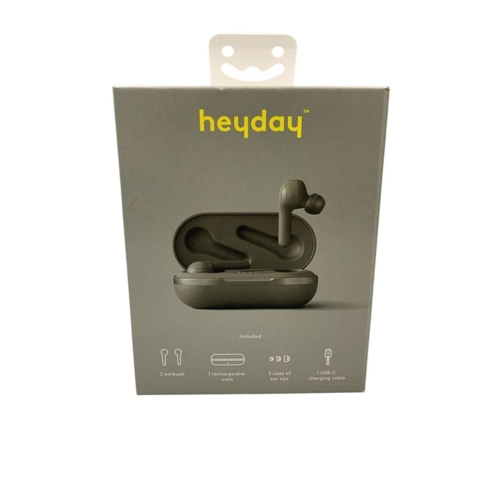 🌸3/$15🌸 Heyday Gray Wireless Bluetooth Earbuds Rechargeable Case 3 Ear Tips USBC